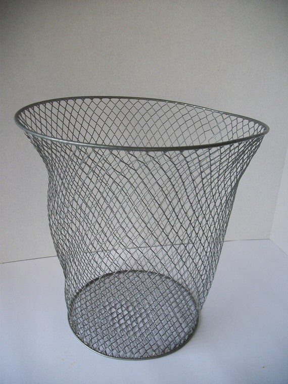 vintage wire mesh waste basket by deepsouthtreasures on Etsy