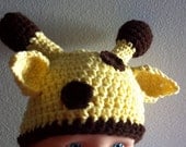 Giraffe Hat, Brown and yellow, with or without spots, Newborn Photo Op