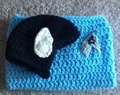 Spock Hat and Swaddler Cocoon, Star Trek, Great Photo Op, Newborn, crocheted