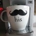 RESERVED for AuroraBleuAtelieR HIS and HERS Mustache and Lips Coffee Mug