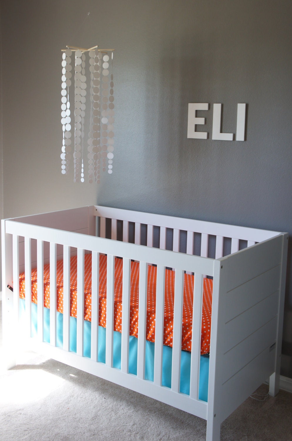 SALE-White Crib Mobile / White Chandelier