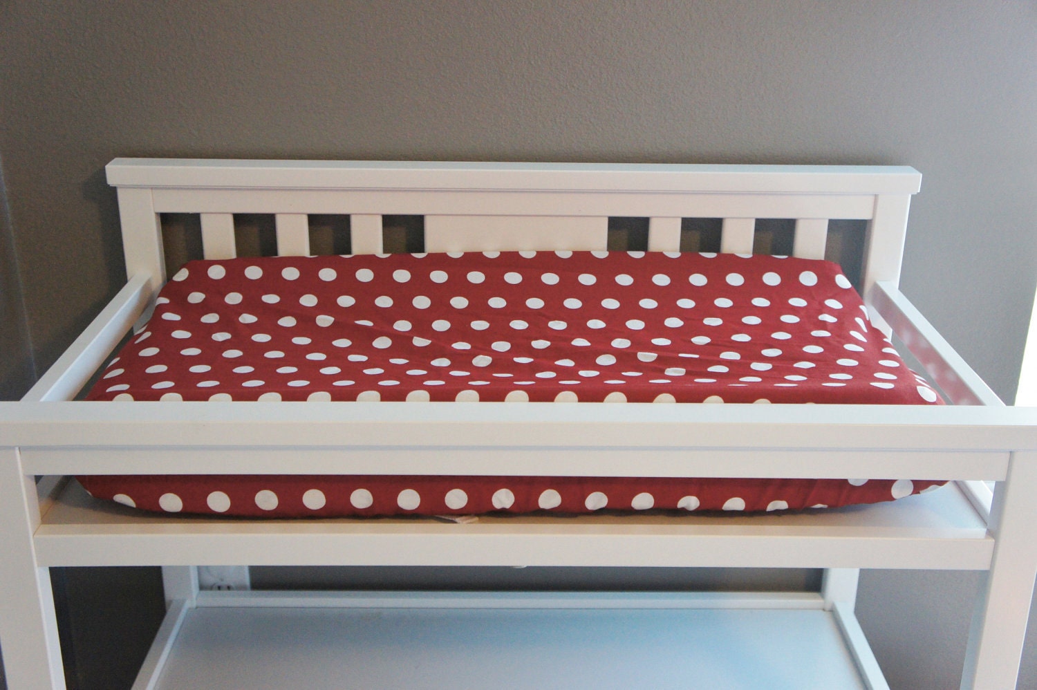 Changing Pad Cover - Red and White Polka Dot