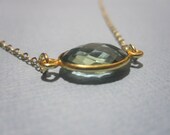 Light Green Bezel Gold Necklace