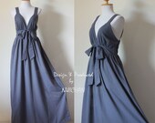 Gray Cocktail Bridesmaid Long Summer Evening Dress  : Love Party Collection
