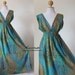 Comfy Sexy Low V-neck Peacock Printed Long Maxi Dress : Oriental Secrets Collection