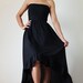 Black Strapless Front Short and Long Back Prom Bridesmaid Party Cotton Dress : Let's Party Collection 2012