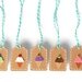 Gift tags . kraft mini tags . Italian ice cream cone . 10 ct . brown paper . small . hang tag . mint bakers twine . summer . embellishment