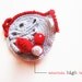 Nature brooch red blue relief crochet "Mountain HigH"