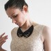 Felted wool and pearls Peter Pan collar- romantic pearls necklace- Peter Pan bib collar