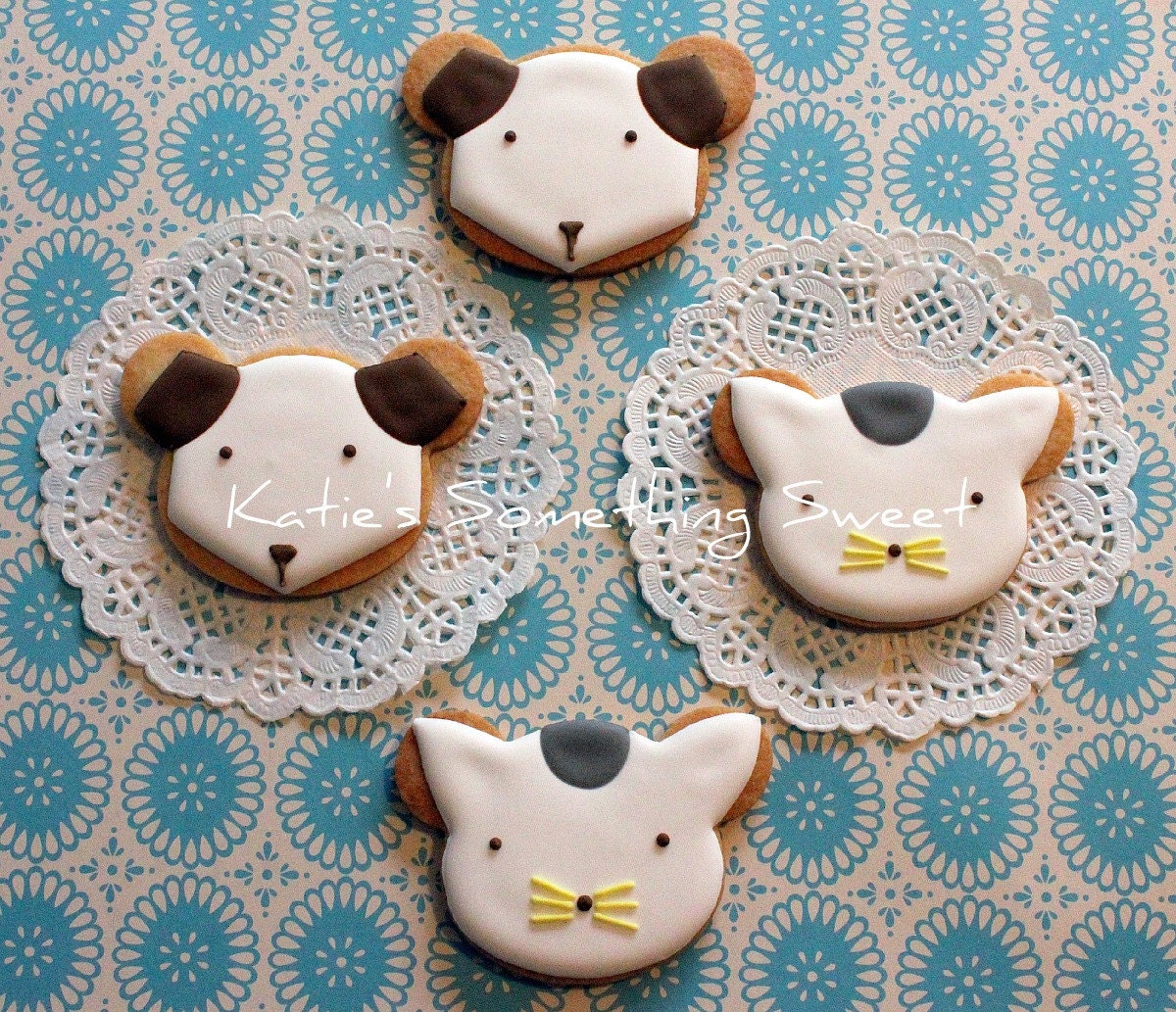 Animal Cookies-Dog Cookies-Cat Cookies-Animal Birthday-Party Favors Kids Birthday