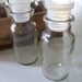 6 Vintage Glass Bottles / Set Of Glass Jars / Clear Glass Spice Jars / Bottles With Tops
