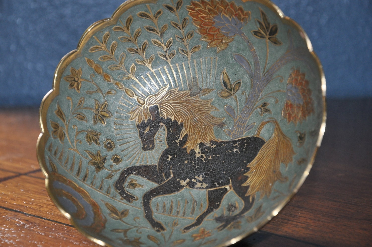 Vintage Unicorn Bowl late 1950s