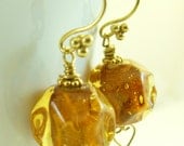 Lampwork Jewelry Earrings - 'Golden Nuggets'
