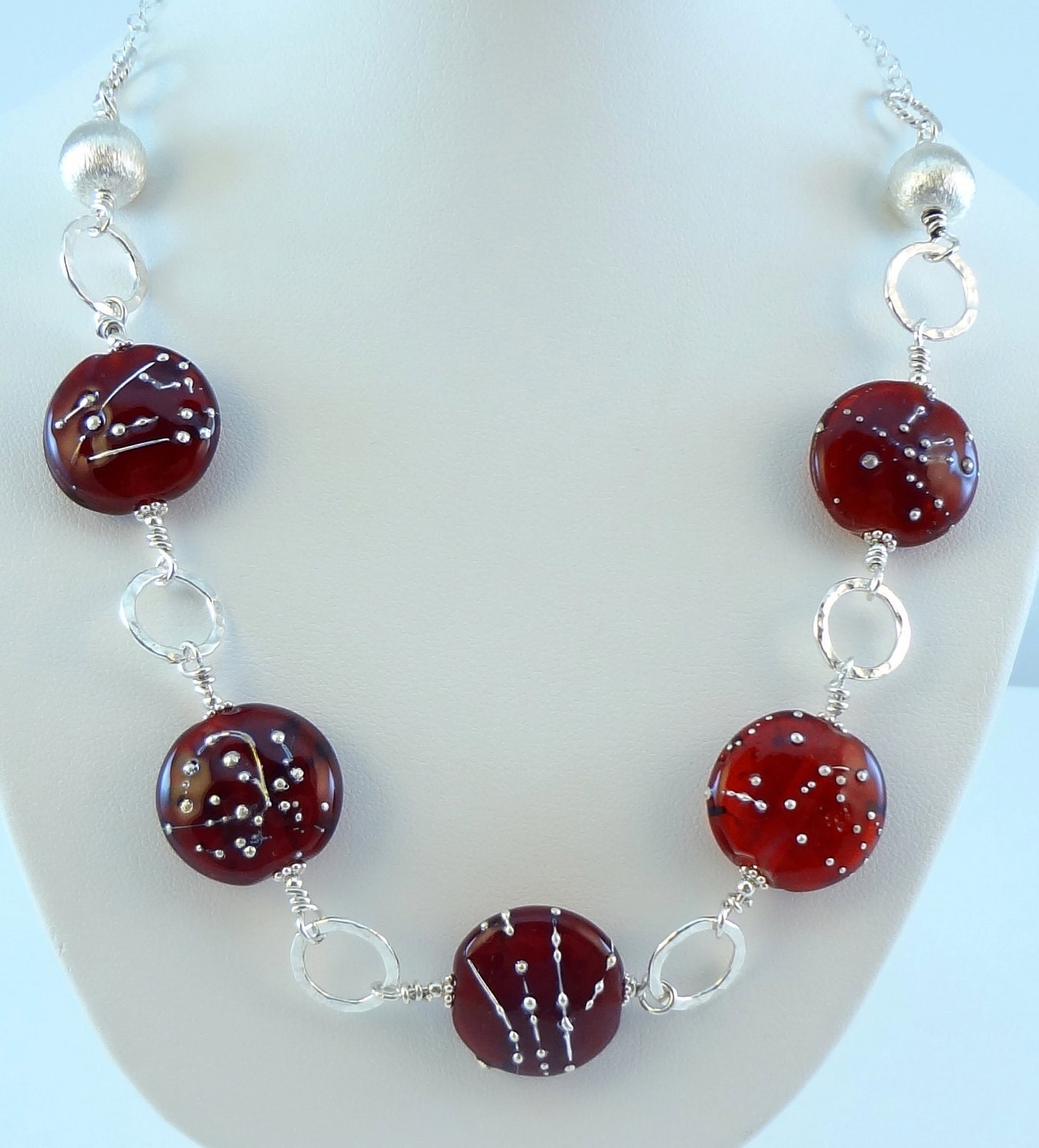 Lampwork Beaded Necklace ''Red'