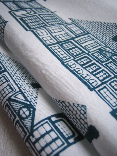 HUTS hand screen printed fabric