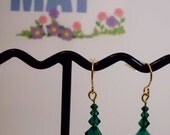 May Birthstone (Emerald Swarovski Crystal & Gold) Earrings