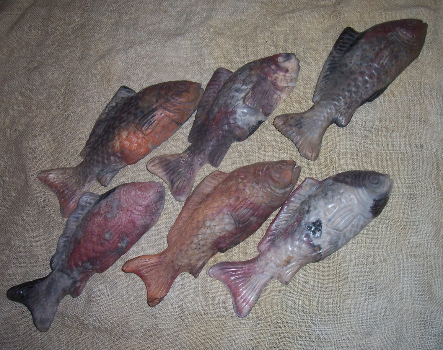 Hand made Barrel fired ceramic Pisces koy fish