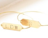 Vintage Brass Bar Monogram Bangle, Personalized Bracelet, Initial Bangle, Custom Jewelry, Personalized Jewelry,  Initial Monogram Bracelet