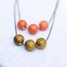 Saffron and Coral Ceramic Double Strand Necklace
