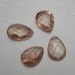 DESTASH Oregon Sunstone diamond faceted heart briolettes, set of 4 Local Pink Peach Red Rare Luxe AAA Schiller Semi Precious Gemstone