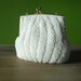 Vintage 1950s DU VAL Cream White and Pearlized Glass Beaded Clutch Hand Bag