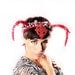 Queen of Hearts Antler Headband Headdress - playful beaded Red deer horns head band Belly Dance Carnival Summer Festivals Rhinestones