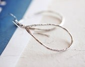 Teardrop  Silver Earrings - large open water drop sterling silver frame, minimal abstract and modern