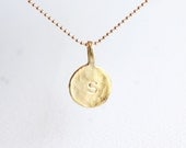 Initial Circle Necklace - personalized gold initial disc 14k gold filled necklace, customized letter necklace