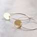 Gold Coin Hoops Earrings - chic and modern minimalist everyday jewelry by petitor
