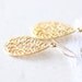 Small Gold Teardrop Earrings - simple vermeil tear drop filigree, golden flower petal jewelry