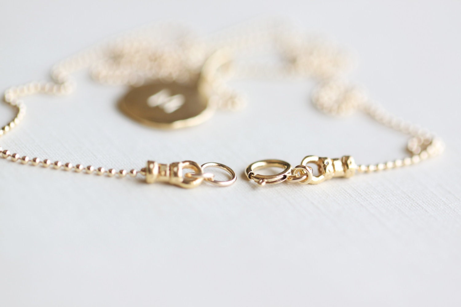 Initial Circle Necklace - personalized gold initial disc 14k gold filled necklace, customized letter necklace