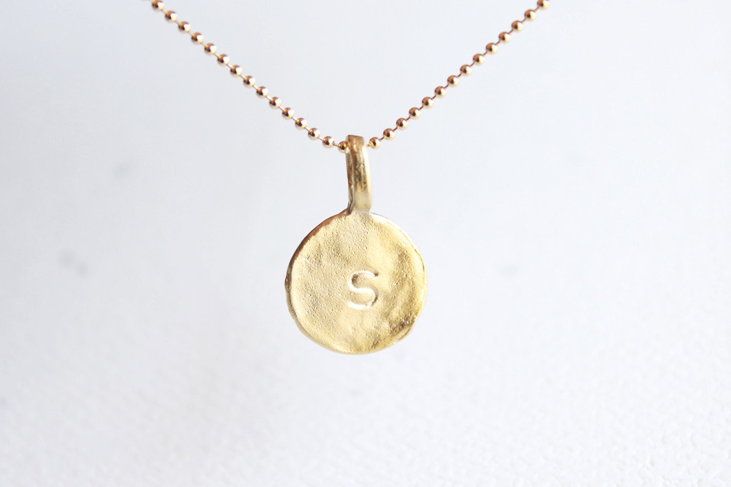 Initial Circle Necklace - personalized gold initial disc 14k gold filled necklace, customized letter necklace