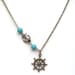 Antiqued Brass Helm Anchor  Turquoise Necklace