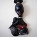 African Plaster Wall Hanging Figure Vintage Tribal Black Woman Bust
