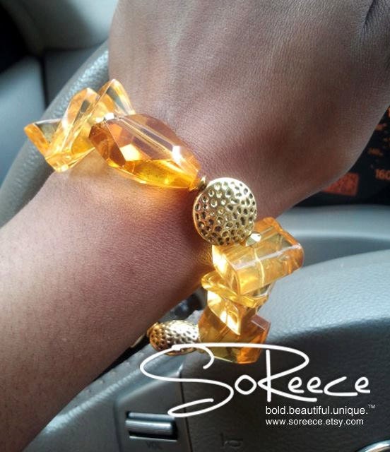Yellow, Gold, bracelet with  toggle clasp - The Glamorous Life - Good as Gold