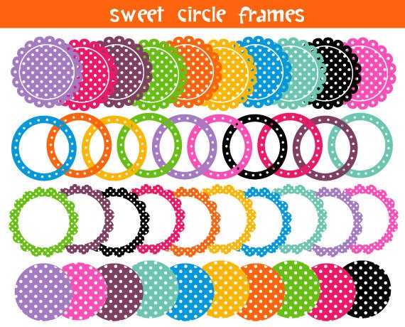 BUY 2 GET 2 FREE - Sweet Circle Labels - 40 Polka Dot Labels Tags Pack