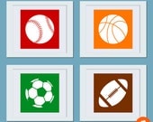 Football, Volleyball, Baseball, Basketball, Tennis, Soccer or Golf Ball Art Print - (1) Custom 8 x 8 Poster