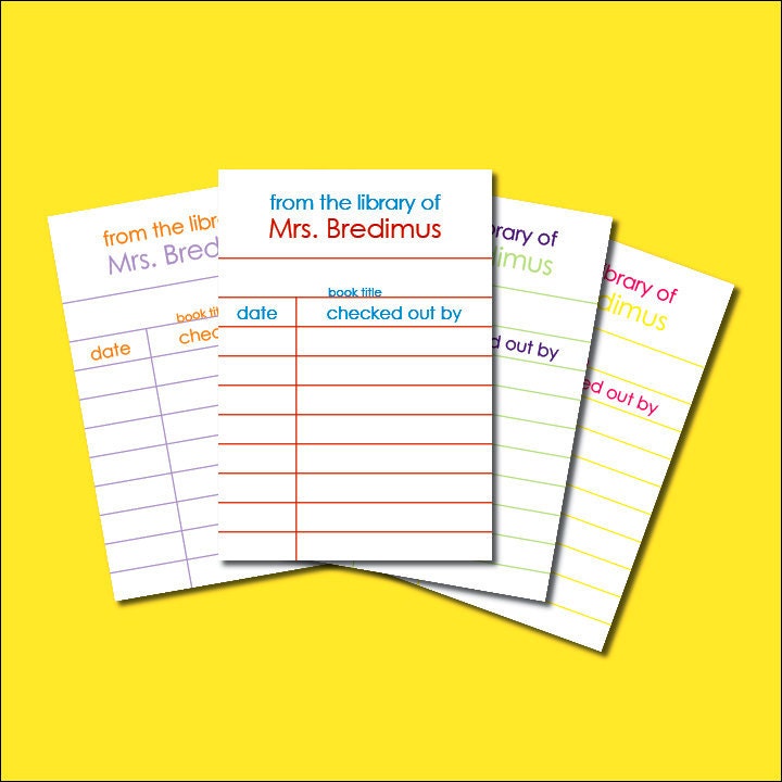 Personalized Library Cards - Set of 10