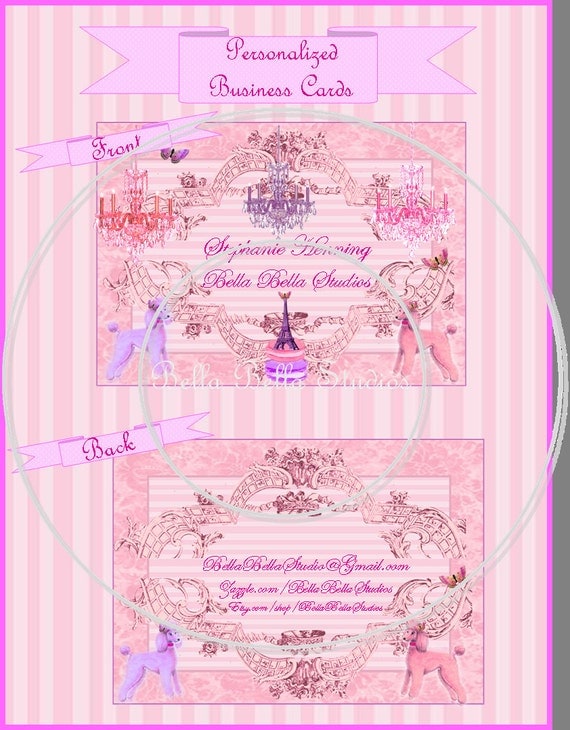 Paris Poodle CUSTOM PRINTABLE BUSINESS Cards Il_570xn
