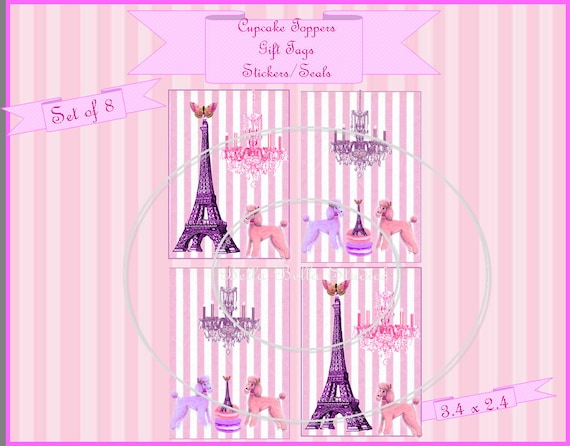 PARIS POODLE Printable TAGS - Instant Download by Bella Bella Studios Il_570xn