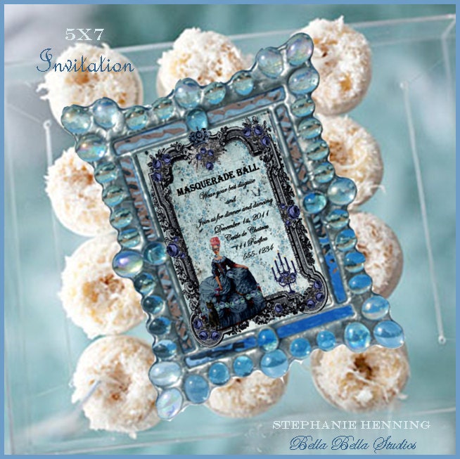 MARIE ANTOINETTE Enchanted Evening - Customized PRINTABLE Invitation - Masquerade - Halloween - Bella Bella Studios Il_570xn