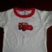Disney Cars Lightning McQueen Appliqued TShirt - White and Red Ringer TShirt - sizes 2t to 5/6