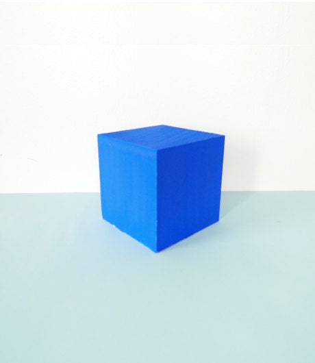 Ultramarine Blue Wooden Cube