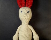 valentina. white bunny with sparkling red ears. the bunny who loves parties