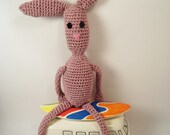 hector. antique pink bunny. the bunny who loves camper vans