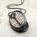 Key Locket Necklace Glass Dome Pendant Gunmetal Picture Locket Photo Locket Vintage Style Locket