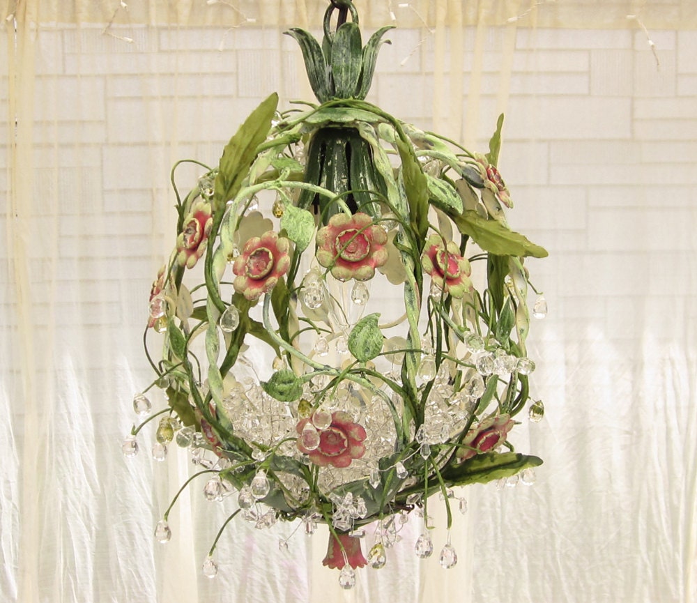 Chandelier 1920s Petite Dewdrop, One of a Kind , Swag or Hard Wired, Layaway Available