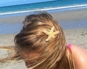Small Natural Sugar Starfish Hair Clip by IndianSummerGirls
