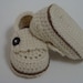 Baby Boy Button Loafers - Cream & Brown Booties
