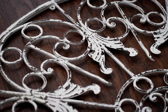 White Iron Scroll Wall Decor by AmyGeerDesign on Etsy
